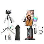 Dravina Selfie Stick Tripod with AI Face Tracking Combo- Comes with Typce C Charging Cord + Remoted Control+ 2 Colour Changing LED Light| Auto Face Tracking Tripod