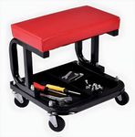 Breewell Roller Seat for Garage with Three Divisions Tool Tray Yellow Pneumatic Tire Repair Stool Creeper Stool Chair