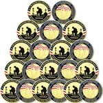 Huquary 20 Pcs Thank You Coins Thank You for Your Service Military Challenge Gifts for Men Women Military Never Forget Appreciation Coins Individual Collectible Coins for Veterans Day (Simple)