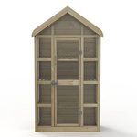 Forest Garden Georgian Wall Greenhouse with Auto Vent, Green/Natural Timber,3'9 x 1'6 Growhouse for Vegetables