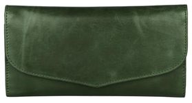 J. Wilson London Ladies RFID Safe Designer Soft Leather Purse Card Women Clutch Wallet with Zip Pocket Gift Boxed (Distressed Green)