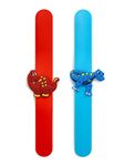 El Regalo 2 PCs Dinosaurs Snap Wrist Slap Bands | Silicone Dinosaurs Wristband Kids Party Favors Slap Bands for Kids (Option - 5)