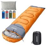 BISINNA Sleeping Bag with Pillow - 4 Season Lightweight Waterproof Warm Sleeping Bag with a compression sack for Adults, Women, Men's Outdoors Camping, Hiking