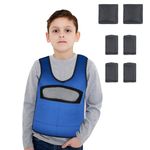 Weighted Vest for Kids (Large, Ages 10+) with Sensory Issues Compression Vest for Kids with Autism, ADHD, SPD, Mood, and Processing Disorders, Including 6 Removable Weights Navy Blue