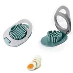 HRLORK Egg Slicer With Stainless Wire, Peeler for Hard Boiled Eggs, Multifunctional Cutter for Evenly Slicing Eggs, Ham, Banana and Strawberry - Green