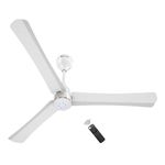 atomberg Renesa Halo Smart Alexa Enabled 1200mm BLDC Ceiling Fan with Remote | BEE 5 star | High Air Delivery | Low noise | LED Speed Indicator | Sleek Design | | 3 Year Warranty | White & Gold Ring