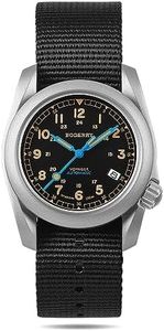 BODERRY Orologio da campo automatico da uomo in titanio, orologio militare da 40 mm, funzione giorno/data, impermeabile fino a 100 m, cinturino in nylon, movimento meccanico giapponese e corona con