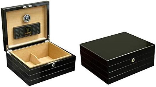 Prestige Import Group - Onyx Lacquer High Gloss Black Cigar Humidor