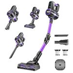 Bmaclz Cordless Vacuum Cleaner,40KPa Powerful Suction Cordless Vacuum with 450W Motor,50 Mins Runtime Rechargeable Vacuum with 180° Foldable Wand,Lightweight Vacuum for Pet Hair,Hard Floor (Purple)