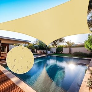 Shade&Beyond 10'x13' Waterproof Sun Shade Sail Canopy UV Block Sunshade for Backyard Yard Deck Outdoor Facility and Activities, Sand