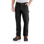 Carhartt Men's Rugged Flex Relaxed Fit Duck Double Front Work Pants, Black, 32W x 32L