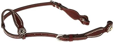 Weaver Leather Texas Star Flat Sliding Ear Headstall, Chestnut, Horse