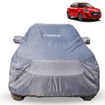 CARBINIC Car Body Cover for Maruti Swift 2018 | Water Resistant, UV Protection Car Cover | Scratchproof Body Shield | Dustproof All-Weather Cover | Mirror Pocket & Antenna | Car Accessories, Grey