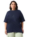 Maternity Regular and Oversized Baggy Half Sleeve Navy Blue T-Shirt for Women