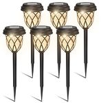 HELESIN Garden Lights Solar Powered, 6 Pack Solar Lights Outdoor Garden Waterproof, LED Solar Path Lights, Solar Powered Outdoor Lights for Garden/Patio/Lawn/Walkway/Landscape Decoration (Warm White)