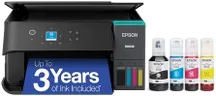 Epson EcoTank ET-2980 Wireless All-in-One Color Supertank Printer with up to 3 Years of Ink, Refillable Tanks, Perfect for Home, 15 PPM, 1.44" Color Screen, Auto 2-Sided Printing - Black