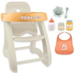 JC Toys - for Keeps Playtime! | Baby Doll High Chair | Fits Dolls up to 17" | Sturdy High Chair and Play Accessories | Ages 2| Earth Tone Colors