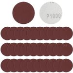 S SATC 2 Inch Hook and Loop Sanding Discs No-hole Sandpaper 1000 Grit Orbital Sander Pads for Sanders Drill 100PCS Aluminum Oxide Sandpaper Discs for Woodworking Wood Automotive Metal