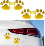 Suvnie 4 PCS Bling Dog Paw Car Decal, Crystal Rhinestone Dog Paw Print Stickers, Auto Bumper Window Laptops Decor Emblem Decal, Sparkly Exterior Car Accessories for Women Girls (Golden)