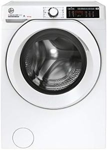 Hoover H-Wash 500 HD496AMC Free Standing Washer Dryer, WiFi Connected, A Rated, 9KG/6KG, auto water&energy dosing, 1400 rpm, White with chrome styling