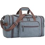 FATMUG Overnight Travel Duffel Weekender Polyester Bag For Men & Women - Large Expandable (Dark Grey 40-47L, Travel Duffle)