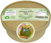 Natural Health 4 Life Cake Baking Ingredients Candied Mixed (Orange, Lemon, Citron) Peel 500 g in Recyclable Tub (1 Tub)