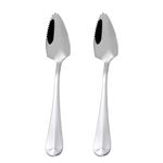 2 Pieces Grapefruit Spoon, Sharp Spoon, Kiwi Spoon, Stainless Steel Spoon, Dessert Spoon, Spatula, Serrated Spoon, Fruit Spoon (Silver)