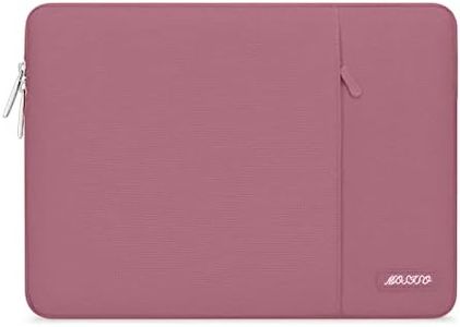 MOSISO 14 inch Laptop Sleeve Bag Compatible with MacBook, 13-13.3 inch Notebook, Compatible with MacBook Pro 14 inch M3 M2 M1 Chip Pro Max 2024-2021, Polyester Vertical Case with Pocket, Dusty Rose