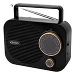 Jensen Retro Portable AM/FM Radio with Aux Input - Gold