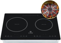 ZJEQB 2 burner electric cooktop 110v, Bulit-in&Countertop,rv stove, Kids Lock & Timer,2200W LED touch control,Black Ceramic Smooth Glass Estufas eléctricas de cocina,Countertop Electric Stove Top