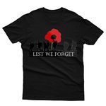 Lest We Forget Poppy Flower Remembrance Day Armed Forces Armistice Day Women Oversized Mens Kids Family T-Shirt Top|Oversized T Shirts|Boys T Shirts Black 4XL