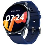 HAMMER Glide 1.43" AMOLED Round Dial Smart Watch with Calling Function, Premium Metallic Build, Always on Display, Multiple Sports Modes (Electric Blue)