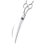 JASON 8" Curved Dog Grooming Scissors Curved Grooming Scissors for Dog Curved Dog Shears Cats Trimming Shears Kit for Right Handed Pets Groomers Dog or Cat Owner