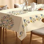 Urban Space Sicilia Table Linen Collection - Premium Water & Stain Resistant Table Cover for 4 Seater, Anti Skid Table Cloth for Center Table (White Paisley - 4 Seater - 52" x 72")