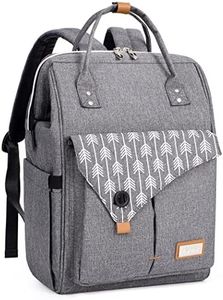 Lekebaby Diaper Bag Backpack Multi-function Waterproof Diaper Backpack Baby Bags for Mom and Dad with Changing Pad & Insulated Pockets & Stroller Straps, Grey