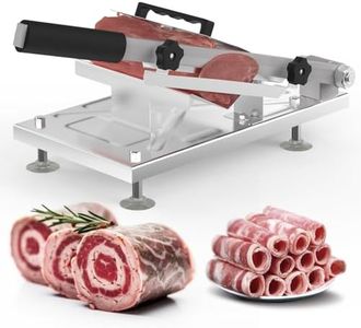 Manual Frozen Meat Slicer for Hot Pot, Upgraded Stainless Steel Meat Cutter for Beef Mutton Pork Roll, Food Slicer Machine for Shabu Shabu, BBQ, Sandwiches, KBBQ Home Cooking