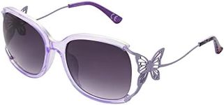 Betsey Johnson Women's Rainbows & Butterflies Sunglasses Butterfly, Crystal Purple, 57mm