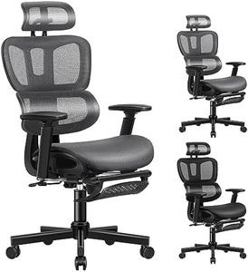 ALFORDSON Ergonomic Mesh Office Chair with 3D Armrest, Executive Study Computer Chair with Adjustable Headrest & Footrest, Recline & Tilt Gaming Desk Chair with Adaptive Lumbar Support, Sloane Grey