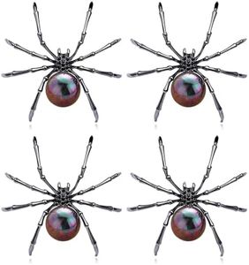 4~6Pcs Halloween Spider Brooch Pins for Women Goth Pins for Halloween Party Decoration Accessories Gift…, Metal, other