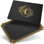 18" X 12" Bartend Buddy Premium Cocktail Bar Mat with Gold Border - Durable Stylish Spill Mat for Kitchen, Home, and Mobile Bars, Mixologists, and Cocktail Enthusiasts