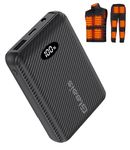 7.4V 5V Heated Vest Battery Pack Compatible with ORORO, 12000mAh Portable Battery Pack for Heated Vest, Rechargeable Power Bank for Heating Vests, Jackets, Pants with DC/USB/USB-C Output