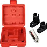 Trintion 3pcs Oxygen Sensor Socket Set O2 Oxygen Sensor Wrench Removal Tool And Thread Milling Cutter Kit for Most Models