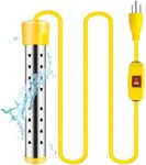 FITORCH Immersion Water Heater, Portable Bucket Heater with Switch + Temperature Control, 304 Stainless Steel Anti-scalding, Submersible Water Heater Bathtub Heats up to 5 gallons of Water in Minutes