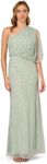 Adrianna Papell Women's Long Beaded Dresses, ICY Sage, 16