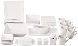 10 Strawberry Street NOVA-40SQ-BB Nova 4 Piece Dinnerware Set, Porcelain, White