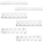 BELLE VOUS 6 Pack of Clear Acrylic Necklace Jewellery Holders - Set of Self Adhesive Wall Mounted Hooks & Pegs - Hanging Display Organiser for Necklaces, Ring, Bracelets & Earrings Storage Holder