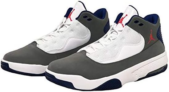 Nike Jordan Max Aura 2, Men's Basketball Shoes, Smoke Grey Track Red White Deep Royal Blue, 10.5 US