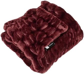 Minky Designs Berry Wine Minky Blanket – Ultra Soft Faux Fur Throw Blanket for Couch, Bed & Home – Fluffy, Warm & Luxurious – Chic Collection (Medium, 50x60)