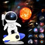 Nawchedo Star Projector, Astronaut Galaxy Projector 13 in 1 Planetarium Projector, 360°Rotating Skylight Galaxy Light with 13 Film Discs Solar System, Moon, Nebular Spaceman Night Lamp