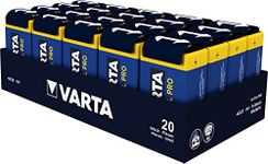 VARTA Industrial 9V Alkaline Batteries Pack of 20